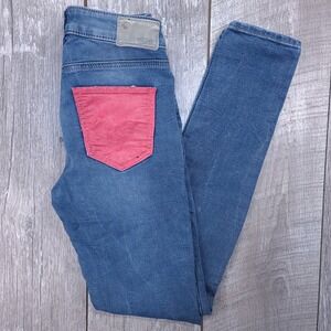 Silver Jeans Aiko High Skinny Joga Womens Size 25x31 Blue Mismatched Pockets